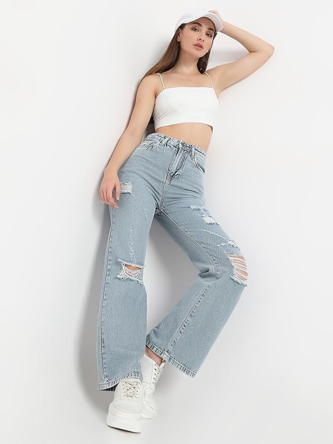 CHIC High Rise Womens Flare Fit Jeans - Image 2