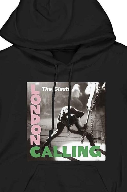 Hoodie London Calling Band Logo Official Mens Black Pullover - Image 3
