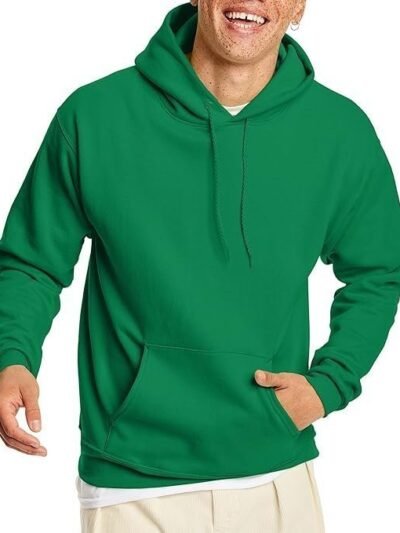 Men's Pullover EcoSmart Fleece Hooded Sweatshirt, Kelly Green, 2XL